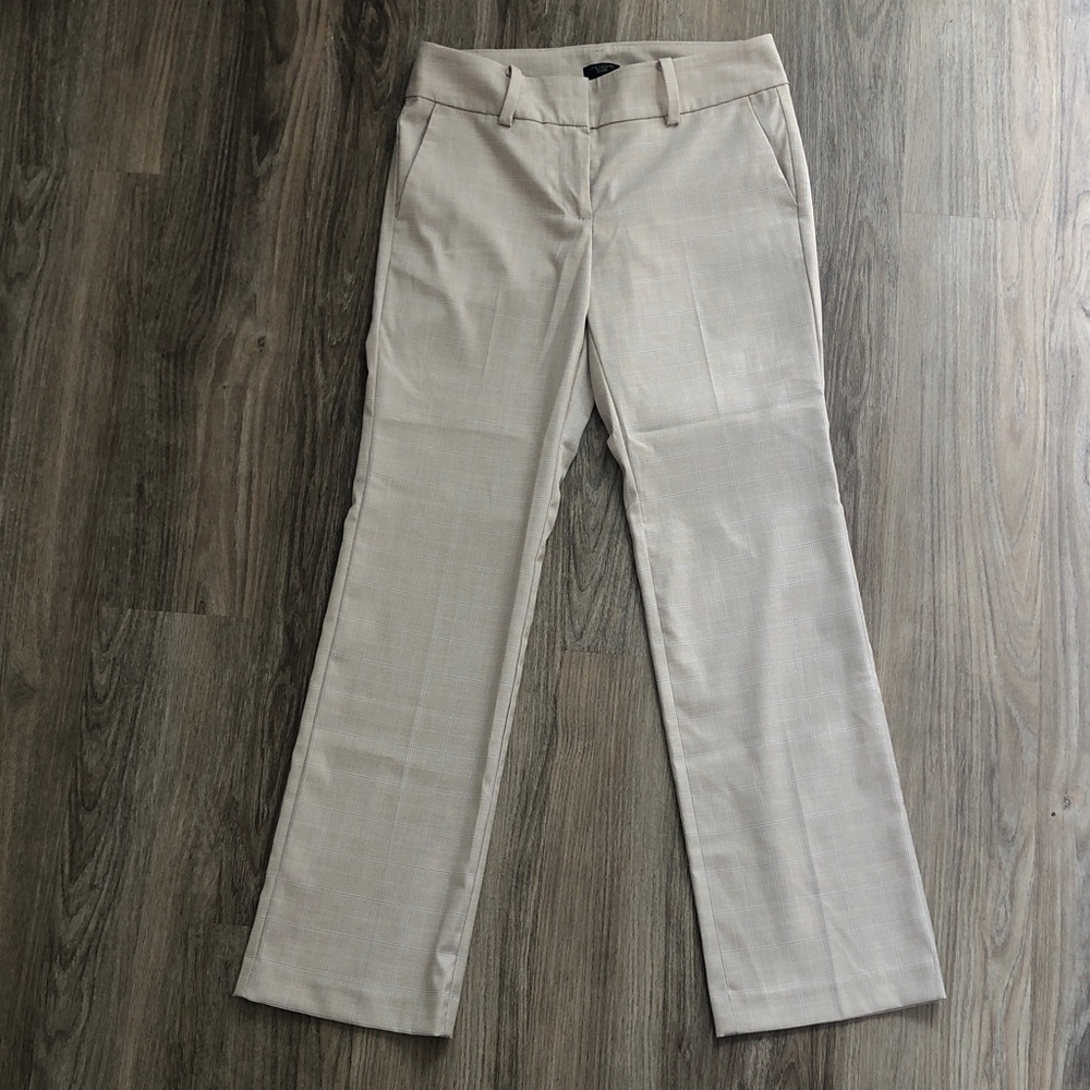 Ann Taylor Factory Light Colored Plaid Pants 2P